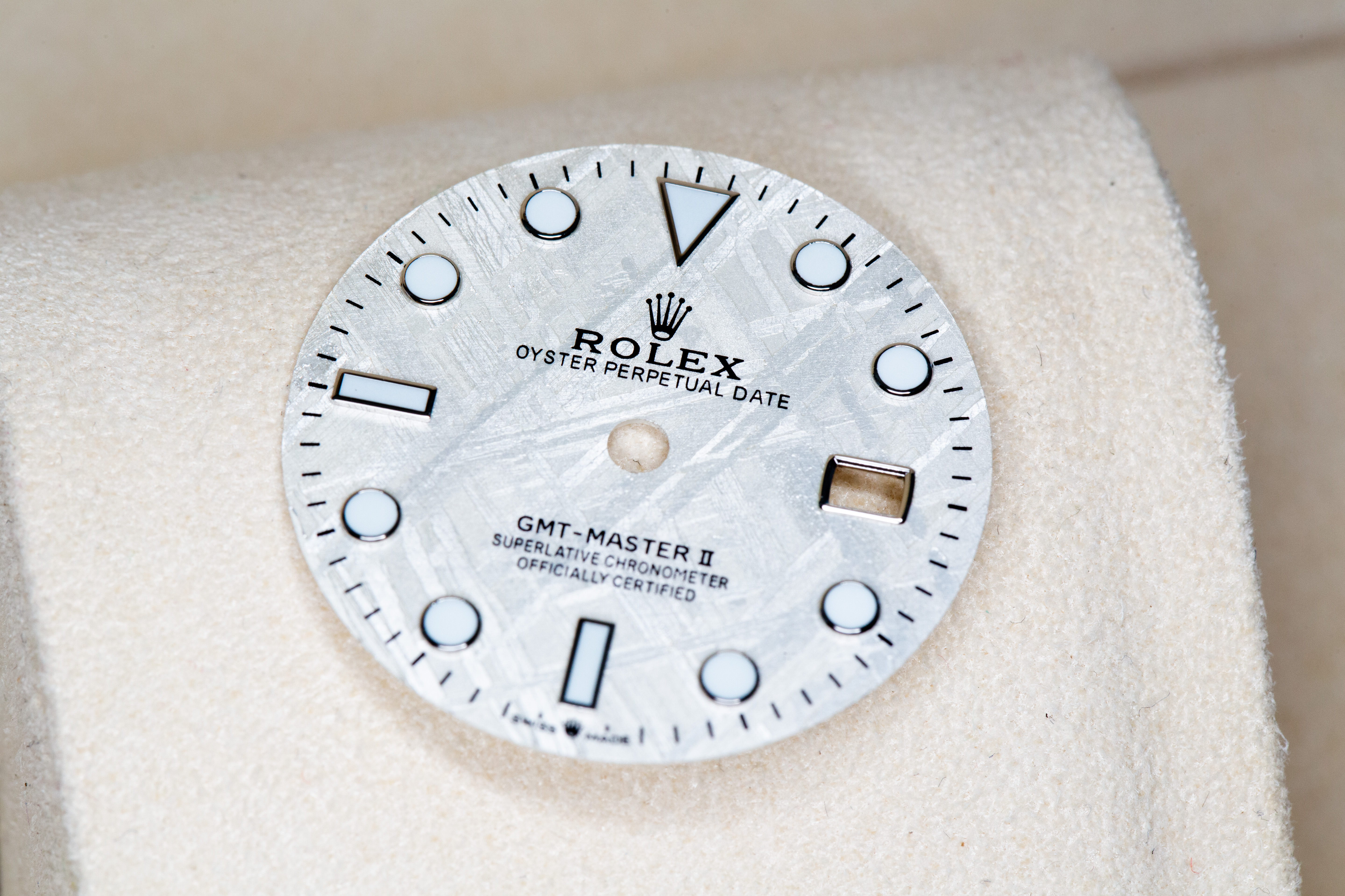 Rare Rolex meteorite dial - unique pattern from genuine meteorite material